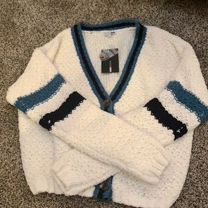 Fuzzy Varsity Cardigan